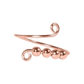 Minimalist fidget spinner ring with four rotatable rose gold beads on an open spiral band - 1 Piece / Rose Gold