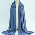 Elegant Morandi blue chiffon hijab scarf featuring a smooth draped texture for women - 61