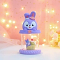 Carillon StellaLou viola con luci LED e mini scena decorativa notte stellata - Stile Coniglio del Desiderio della Stella (983-7) / Manuale a manovella / Viola
