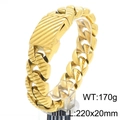 Bracciale a catena cubana massiccio in acciaio inossidabile dorato con chiusura, 20 mm - 20mm Oro (KB187866-KJX)