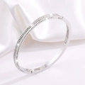 【129】silver Starry Sky Three-row Diamond Bangle