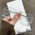 Montatura per occhiali in metallo grigio argento modello G95-282 con punte blu - Grigio Argento