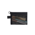 Portable black nylon mesh makeup bag with zipper and side loop for storage - Small (13*10cm) / Black