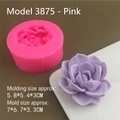 Detailed pink silicone mold for succulent shaped candles with clear petal textures - Model 3875 / Pink