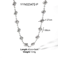 Detalle del collar de eslabones caracol plateado con medidas de 1,68cm y longitud - Estilo de Cono en Espiral (YYN023472-P)