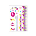 Colorful waterproof temporary tattoo stickers with hearts, stars and butterfly designs DKCS-039 - Fluorescent DKCS-039