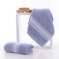 Lavender purple cotton towel with jacquard stripes and soft terry texture finish - Abacus Style Blue / 34*74cm