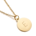 Collier en acier inoxydable doré avec pendentif lettre E et chaîne ronde minimaliste - Lettre E