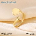 Anello aperto minimalista in acciaio inossidabile placcato oro 18K con superficie lucida - US 6 / Oro