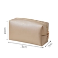 Champagne gold PU makeup bag with metal zipper, 18x7x10cm travel storage organizer - Octagonal Pouch / Small (18x10x7cm) / Gold