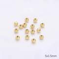 Golden metal spacer beads for DIY jewelry making, 5x1.5mm round beads set - 14K Gold Filled 5mm