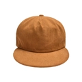 Textura detallada de gorra de béisbol de pana marrón oscuro con rayas vintage - Amarillo Jengibre