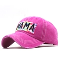 Cappellino da baseball rosa vintage con ricamo MAMA e toppa tie-dye arcobaleno - Regolabile / Rosa Lavato