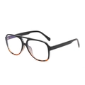Polarized aviator sunglasses with black and tortoiseshell double bridge frame - Black Tortoise Frame Anti-Blue Light