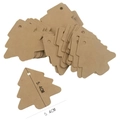 Dettaglio etichette in carta kraft marrone a forma di albero con indicazione misura 5,4 cm - Colore Kraft