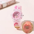 Roze eenhoorn kinderhorloge met LED verlichting en zachte siliconen horlogeband - Roze