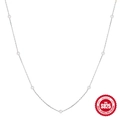 Elegante collar de plata esterlina S925 con siete perlas blancas redondas y diseño minimalista - Oro Blanco