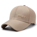 Klassische khakifarbene Baumwoll-Baseballkappe mit Sportstickerei und 6-Panel-Design - Verstellbar / Khaki