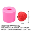 Pink silicone mold for 3D lychee fruit candles, mold size 4.5x4.5x4.2cm for DIY resin art - 2# (B1129) / Pink