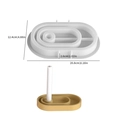 Ovale siliconen mal met meerdere ringen voor DIY kandelaar en hars sieraden tray - Ellips