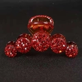 Pinza per capelli con strass rossi e design a cinque sfere per acconciatura donna - Rosso Oro Sfumato