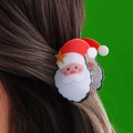 Cute Santa Claus acrylic hair claw clip in red and white for Christmas hairstyles - Santa Claus