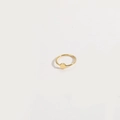 Minimalist gold ring with a flat circular disc detail on a clean white background - Smooth Round