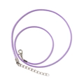 Collier réglable en cordon ciré violet avec fermoir mousqueton argenté et chaînette - Violet