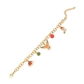 Joli bracelet chaîne doré sur le thème de Noël avec pendentifs de renne et bonnet. - Bracelet 11#
