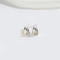 Sleek silver teardrop stud earrings with mirror polished finish and hollow design - Silver Water Drop