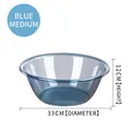 Transparent blue medium laundry basin with 33cm diameter for home and student dorms - Round Medium Blue