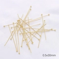 14k gold-filled ball head pin 0.5x30mm for DIY jewelry making and beading projects - Ball Pin / 0.5x30mm 50 Pieces/Pack / 14K Gold Plated