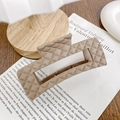 Braune Haarklammer mit Steppmuster und minimalistischem Design für Damen - 10.5cm / Braun