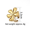 Detailed view of gold flower ring with rhinestone showing dimensions 3.3cm and 1.7cm - Rhinestone Floral (S-R694)