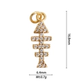 Detailed view of a gold fishbone pendant with dimensions 16.8mm by 6.4mm for DIY jewelry - DZ-3006 Fishbone (Inlaid)