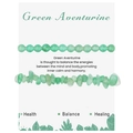 Detalle del set de pulseras de aventurina verde con texturas de piedras naturales - Pulsera de aventurina verde