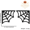 Set di 2 decorazioni angolari ragnatela per porta Halloween con scritta, misura 22cm - Stile Ragnatela Nera