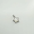 Colgante de estrella bañado en plata 18K con nácar blanco para joyería DIY - Concha Blanca / Oro Blanco