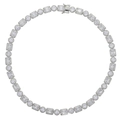 Dettaglio della collana hip hop da 8mm in argento con zirconi tondi e rettangolari - Argento Pietra Bianca 41cm