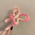 Pink and orange gradient bow hair claw clip with matte finish and 10.5cm length - Gradient Butterfly Pink-10.5cm