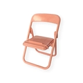 Pink mini folding chair phone holder in macaron color for desktop decoration - Pink