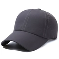 Dark grey quick-dry ponytail baseball cap featuring breathable perforated side panels - Adjustable / Dark Gray