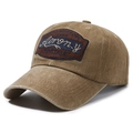 Berretto da baseball marrone lavato vintage con toppa ricamata Aero New York in stile retrò - Regolabile / Cachi