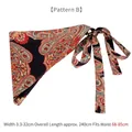 Cintura in tessuto stile boho con stampa paisley nera e motivi rossi e blu vivaci - Cintura In Seta Triangolare / Rosso