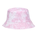 Unisex pink tie-dye cotton bucket hat with reinforced brim for outdoor sun protection - M (56-58cm) / Pink
