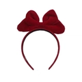 Elegant deep red velvet bow headband for women featuring high quality plush fabric finish - Velvet / Red Velvet Bow Headband / Red