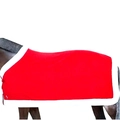Festliche rote Pferdedecke mit weißem Rand für Weihnachtsfeiern und Saisondekorationen - Pferdemantel / 585g
