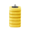 Set of 6 yellow disposable toilet brush refills with black attachment clips - Yellow Refills (Lemon Scent)