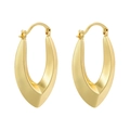 Modern gold-plated C-shaped taper hoop earrings with a high-polished finish on white background - VE981 Gold V-Shape