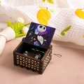 Hand-cranked wooden music box featuring Nightmare Before Christmas Jack Skellington design - Halloween Z